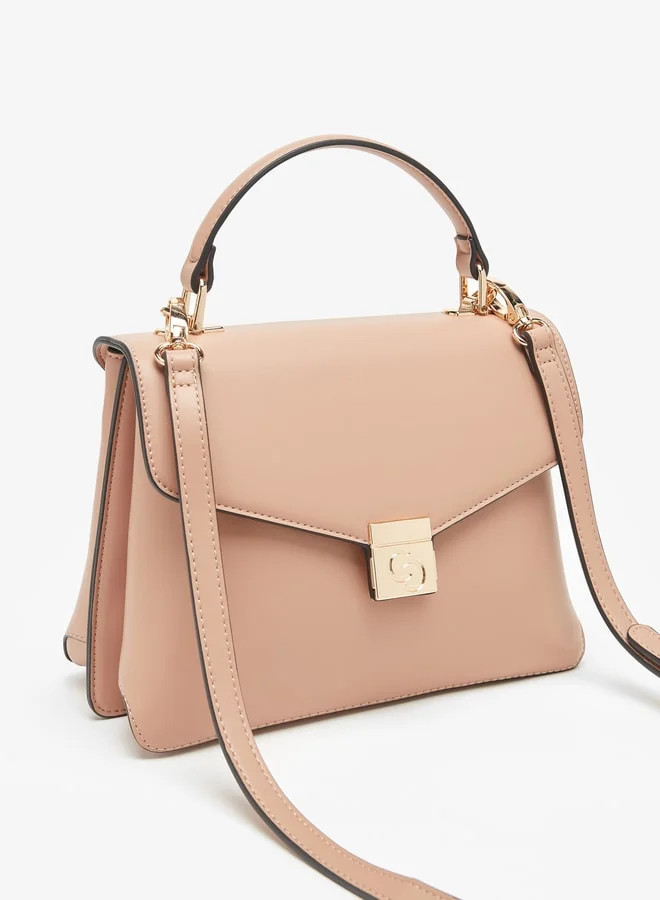 Celeste Women's Solid Satchel Bag with Top Handle and Magnetic Closure