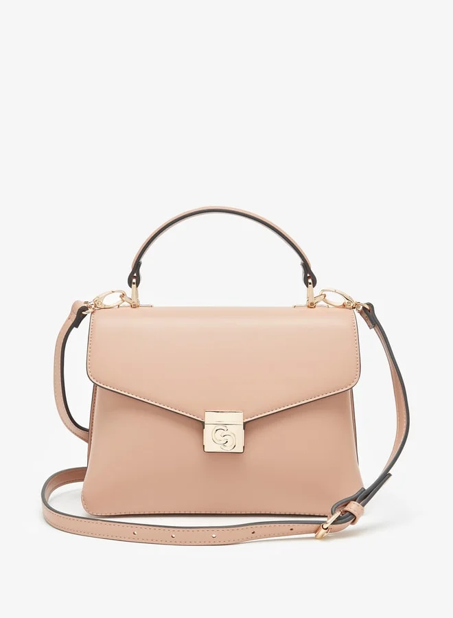 Celeste Women's Solid Satchel Bag with Top Handle and Magnetic Closure