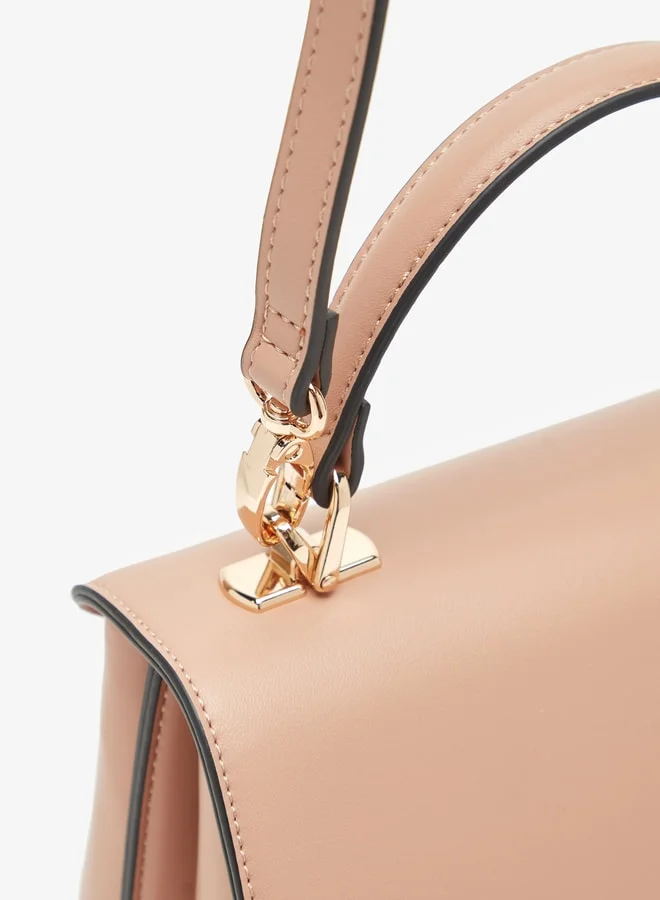 Celeste Women's Solid Satchel Bag with Top Handle and Magnetic Closure