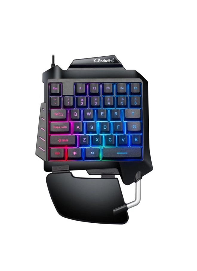 BURAQ K-Snake G92 Single Small Keyboard Mobile Games Luminous Robotic Machine Sensory Game Keyboard(Black)  - Image 1
