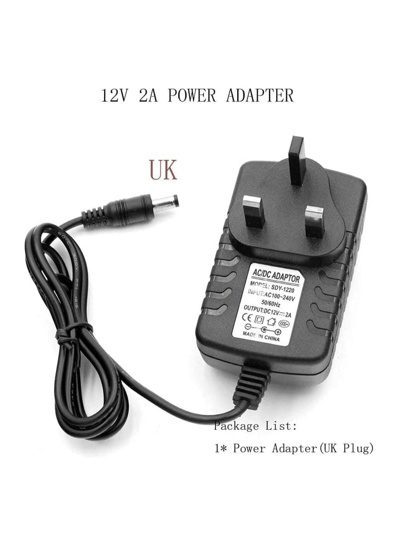 VIUAUAX - محول الطاقة العالمي AC 100-240v DC 12v 2A محول شاحن إمداد الطاقة العالمي لشرائط الإضاءة LED كاميرا cctv - Image 1