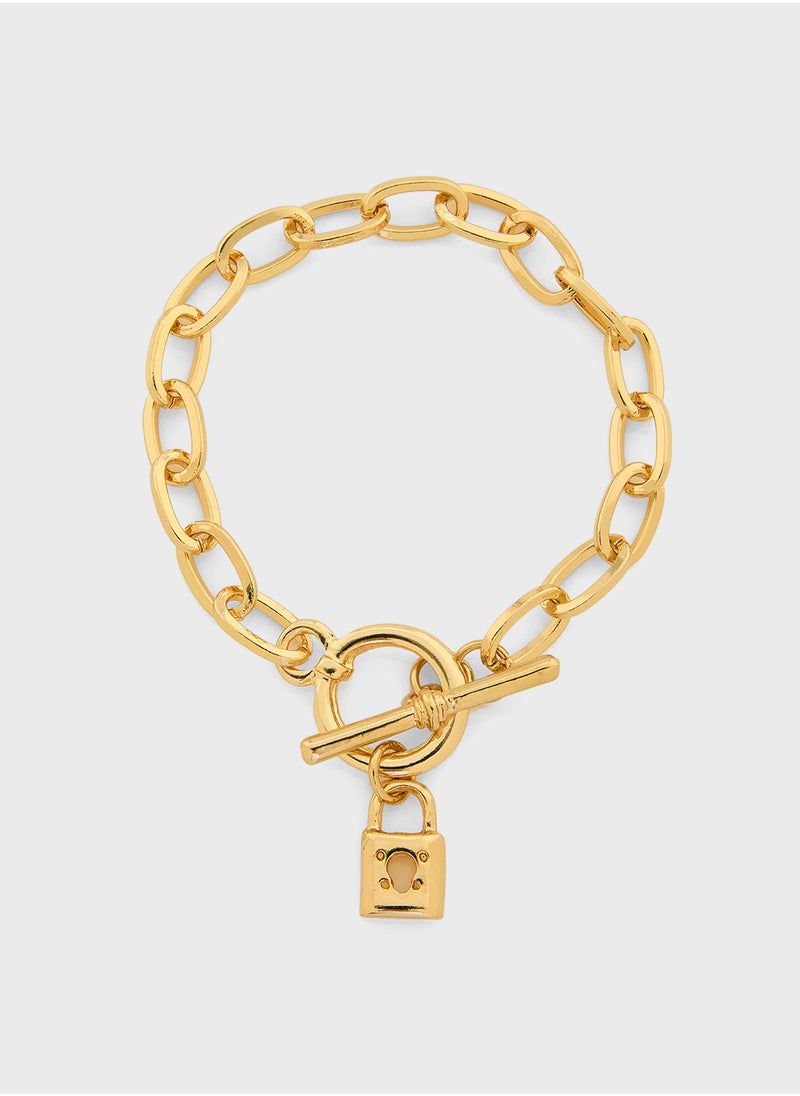ELLA - Lock Charm Chain Bracelet - Image 1