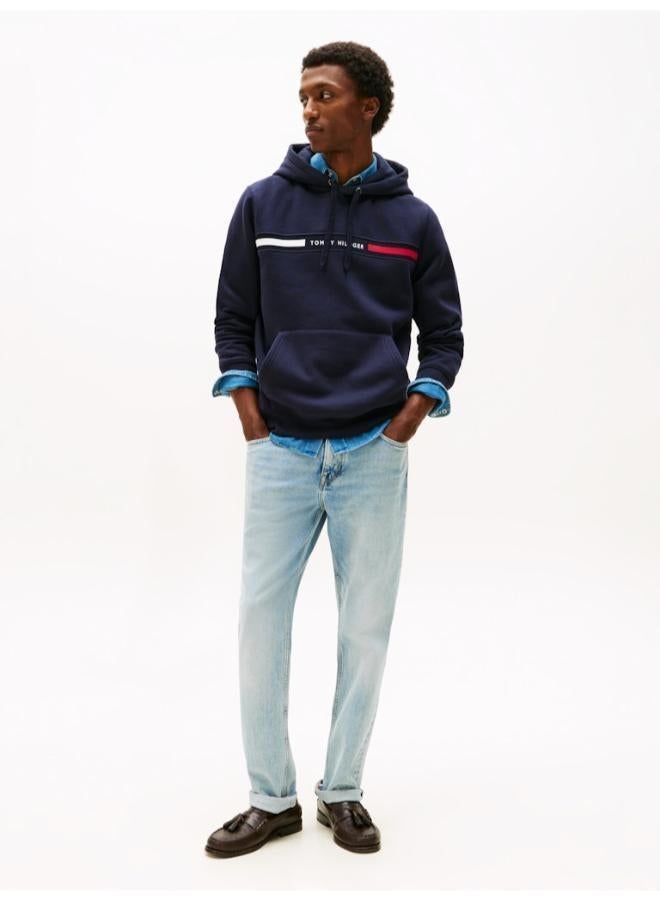 TOMMY HILFIGER Logo Insert Flex Fleece Drawstring Hoody - Image 3