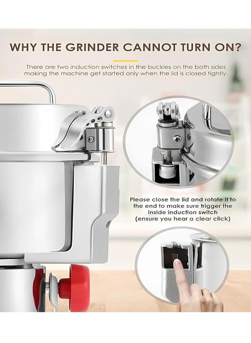 All-in-One Grain Grinder – Premium & Heavy-Duty Stainless Steel Mill for Spices, Wheat, Corn, and Rice 800gm - Image 2