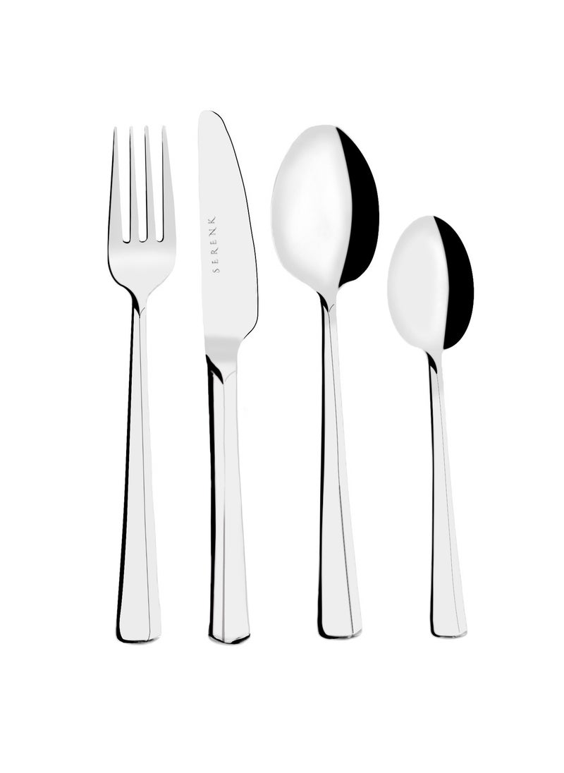 Serenk Paris 24-Piece Stainless Steel Cutlery Set - Durable Spoons and Forks for Everyday Use, Elegant Kitchen and Dining Set - pzsku/Z2FA3E93F5B6CF7637A2CZ/45/_/1739969189/ec1ac289-26c4-4c27-8559-6699ec79cc91