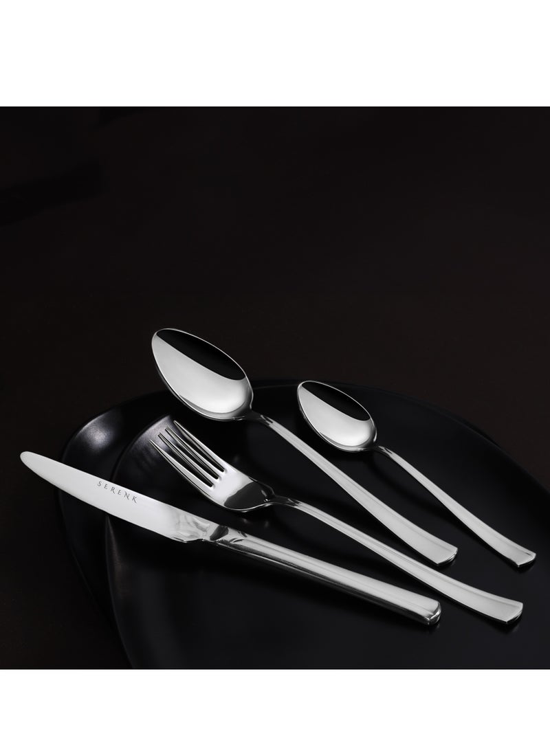 Serenk Paris 24-Piece Stainless Steel Cutlery Set - Durable Spoons and Forks for Everyday Use, Elegant Kitchen and Dining Set - pzsku/Z2FA3E93F5B6CF7637A2CZ/45/_/1739969190/8dd3f9dd-ebee-48fc-8db9-5978d516496e