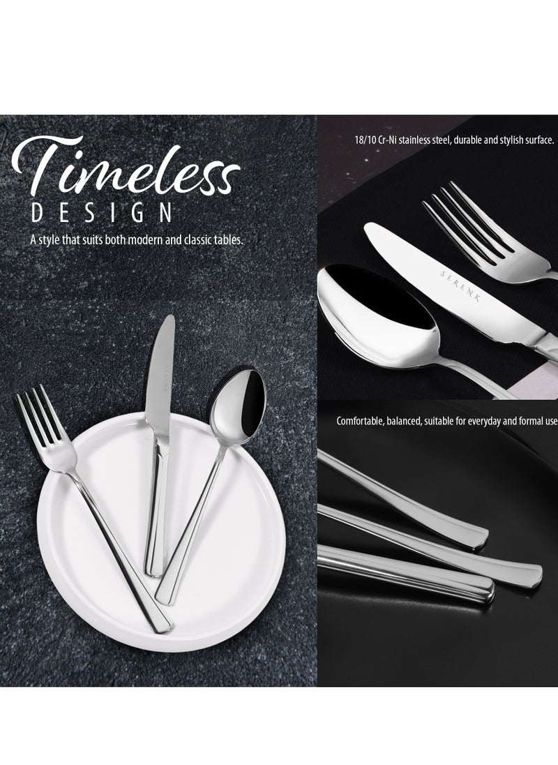 Serenk Paris 24-Piece Stainless Steel Cutlery Set - Durable Spoons and Forks for Everyday Use, Elegant Kitchen and Dining Set - pzsku/Z2FA3E93F5B6CF7637A2CZ/45/_/1739969191/522674a7-ea41-48fd-a06f-82fd53aa1c76