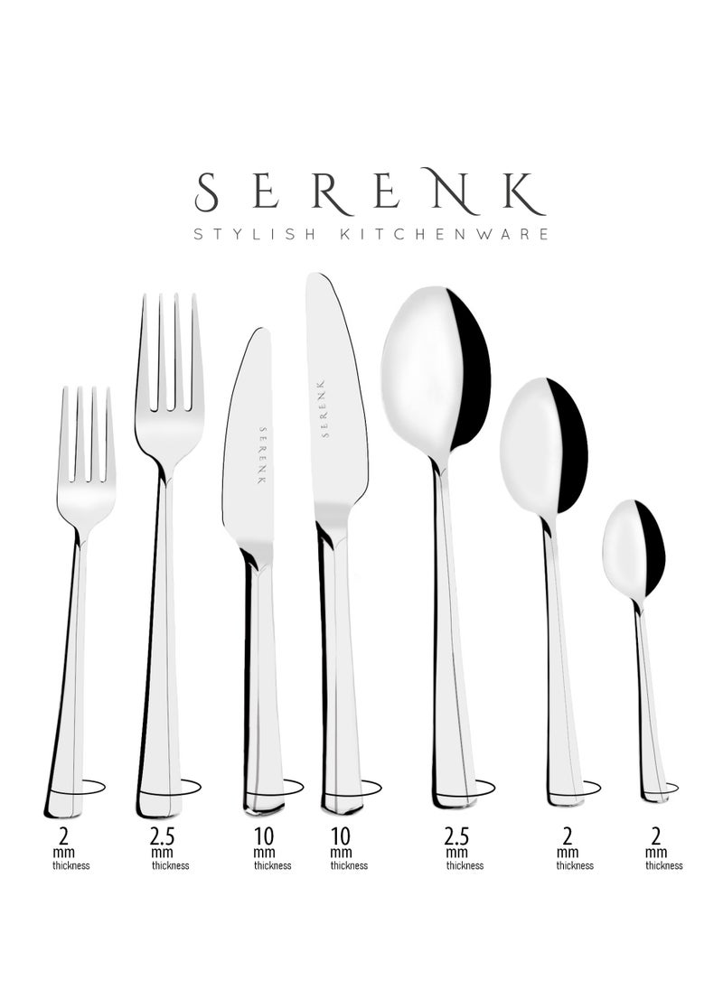 Serenk Paris 24-Piece Stainless Steel Cutlery Set - Durable Spoons and Forks for Everyday Use, Elegant Kitchen and Dining Set - pzsku/Z2FA3E93F5B6CF7637A2CZ/45/_/1739969194/b37e2e07-a6eb-416e-a19f-6c02ca2d5bbf