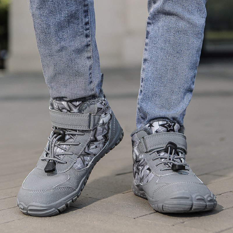 Children'S Snow Boots Winter Fleece-Lined Thickened Warm Cotton Shoes For Boys And Girls - Image 4