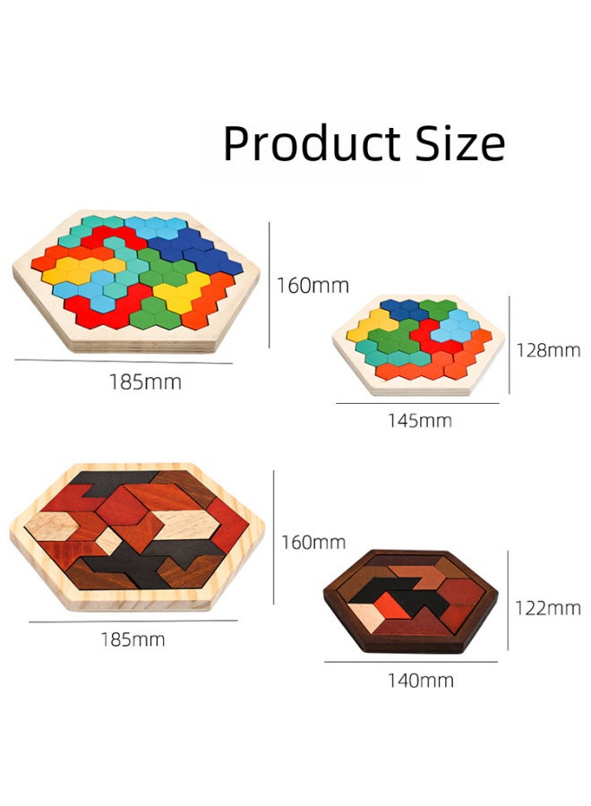 Wooden Changeable Honeycomb Puzzle Boys And Girls Color Puzzle Kindergarten Early Education Baby Children's Educational Toys - Image 4