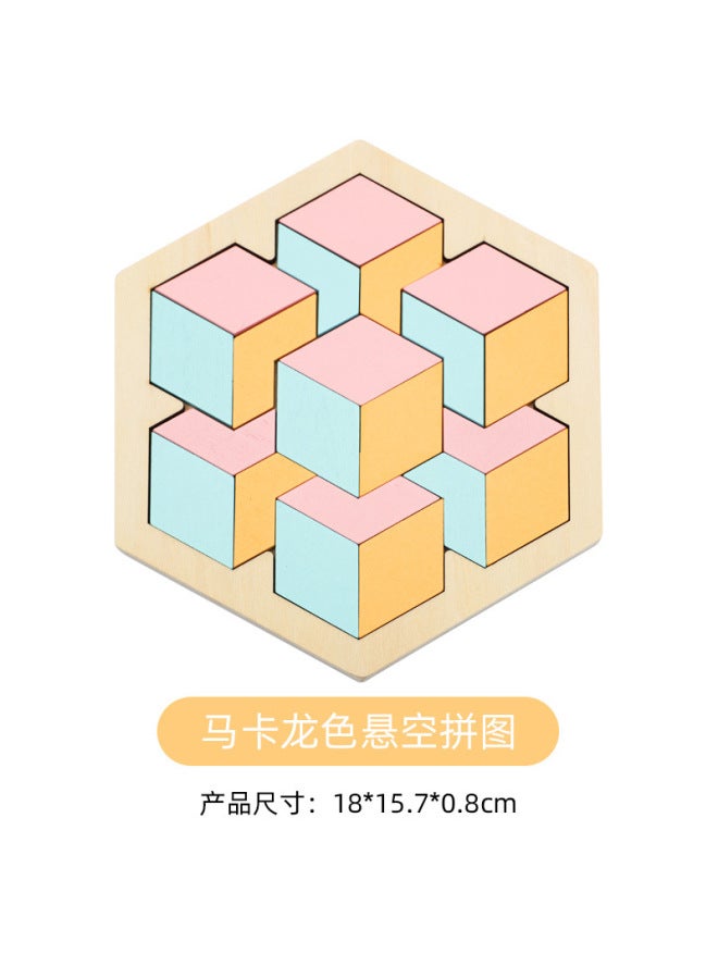 Wooden Changeable Honeycomb Puzzle Boys And Girls Color Puzzle Kindergarten Early Education Baby Children's Educational Toys - Image 1