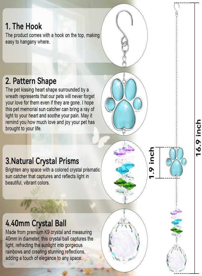 Mardili Dog Memorial Gifts for Loss of Dog,Thoughtful Dogs and Cats Remembrance Sun Catcher for Car/Window Hanging Ornament, Pet Memorial Gifts for Dogs/Cats,Pet Memorial Suncatcher - Image 2