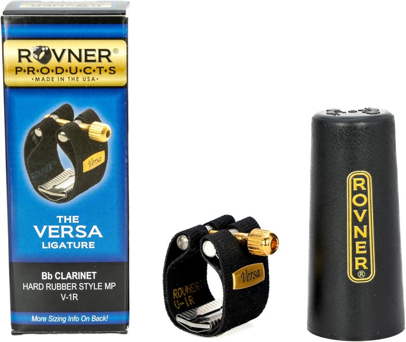 Rovner Ligature & Plastic Cap for Bb Clarinet - Versa Ligature for Hard Rubber Mouthpiece (V-1R) - Image 1