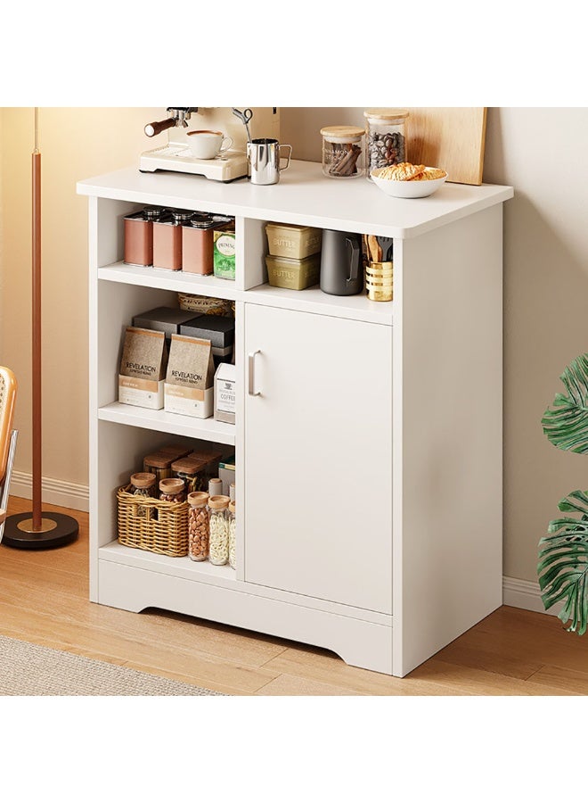 Generic Kitchen Cabinet, Wooden Storage Cabinet with Door and Open Shelves for Living Room Bedroom and Kitchen, Small Sideboard Cabinet for Tea and Coffee, ZWG004 (White)  - Image 3