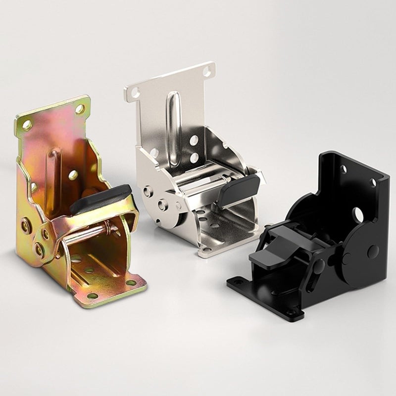 Silver Locking Folding Hinge 90 Degree Foldable Leg Bracket For Table Bed Sofa Workbench - Image 5