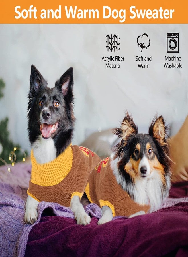 YUEPET Thanksgiving Dog Sweater with Turkey Pattern, Classic Knit Pullover Dog Clothes with Leash Hole Suitable for Dogs(L) - Image 5