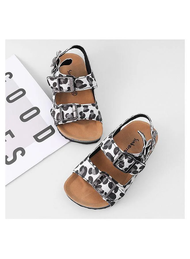 Mark & Mia Mark & Mia Leopard Print Sandals - White/Grey