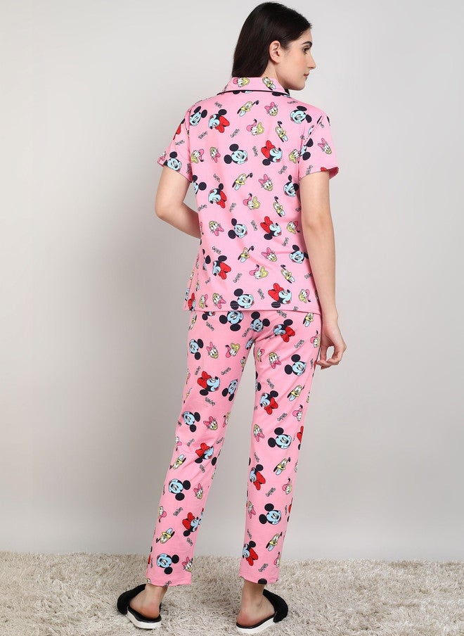 PREEN Women Printed Night Suit with Mickey Mouse Design - Image 3