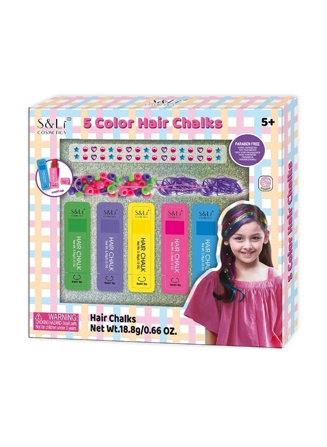 Stem Swirl Up 5 Hair Chalk Color Set – 5+ Ages – Paraben Free – For Girls - Image 1