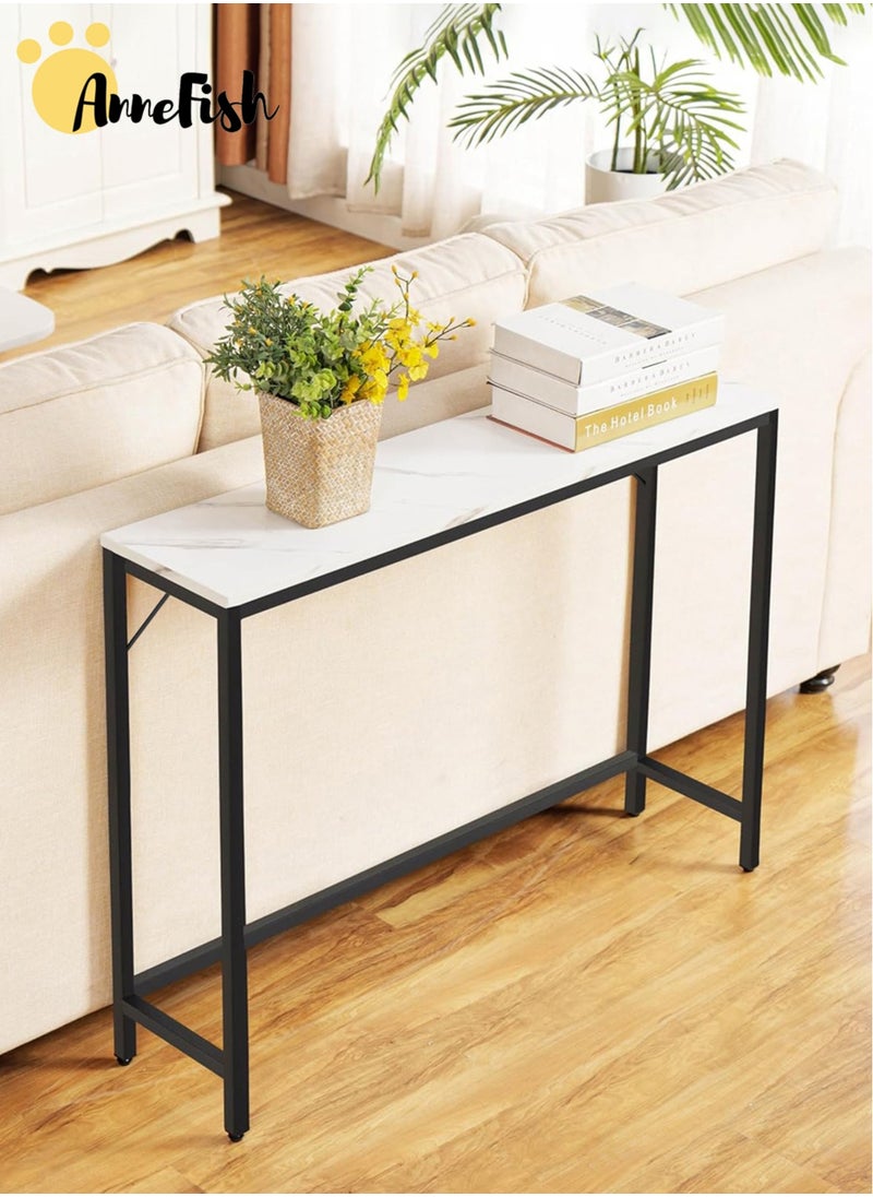 AnneFish 100*30*80cm Console Table Faux Marble for Entryway Modern Home Sofa Coffee Table Marble Entrance Table Dining Room Kitchen Bar Display Table for Hallway Living Room Bedroom  - Image 1
