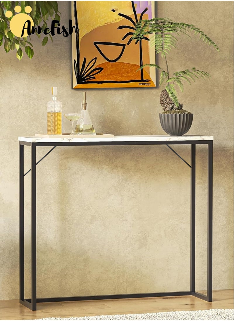 AnneFish 100*30*80cm Console Table Faux Marble for Entryway Modern Home Sofa Coffee Table Marble Entrance Table Dining Room Kitchen Bar Display Table for Hallway Living Room Bedroom  - Image 3
