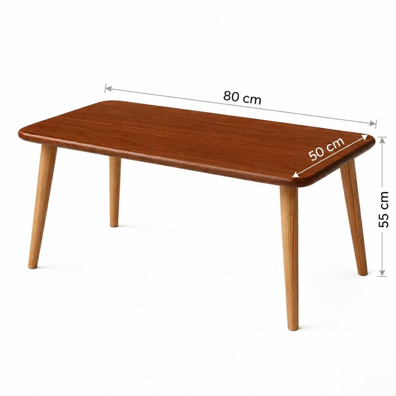 Wooden Touchy Modern Wooden Coffee Table for Living Room & Office – Minimalist Design, Smooth Rounded Edges, Easy Assembly, Lightweight – 80×50×55 cm - Image 3
