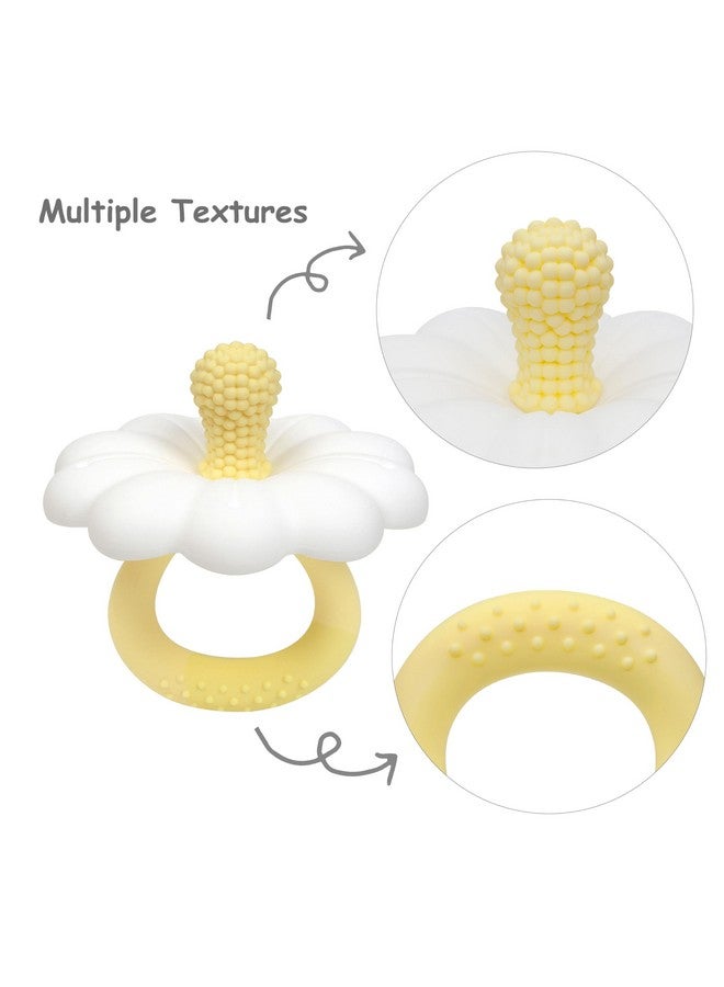 Ginbear Silicone Baby Teether for Girls, BPA Free Food Grade Infant Teething Toys, Soothing Baby Chew Toys, Sensory Teething Pain Relief Pacifier 3 Months + (Set of 2) - Image 4