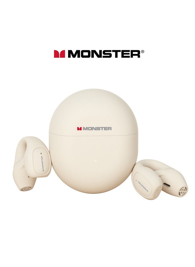 Monster MONSTER Wireless Bluetooth Headset Semi-in-Ear Music Game Headset Bluetooth 5.2 White  - Image 1