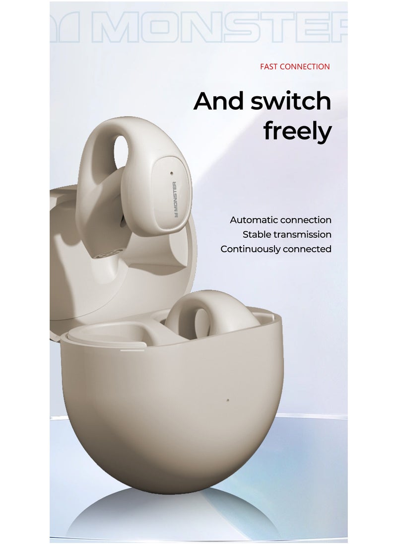 MONSTER Wireless Bluetooth Headset Semi-in-Ear Music Game Headset Bluetooth 5.2 White