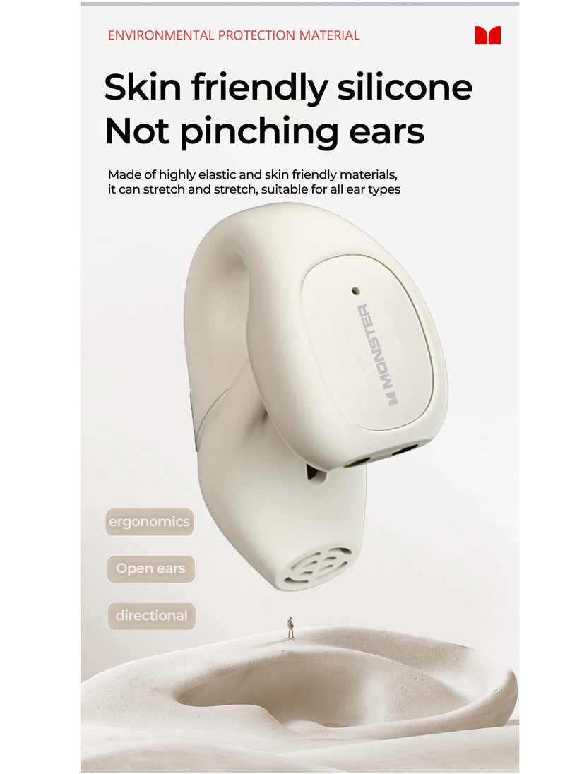 MONSTER Wireless Bluetooth Headset Semi-in-Ear Music Game Headset Bluetooth 5.2 White