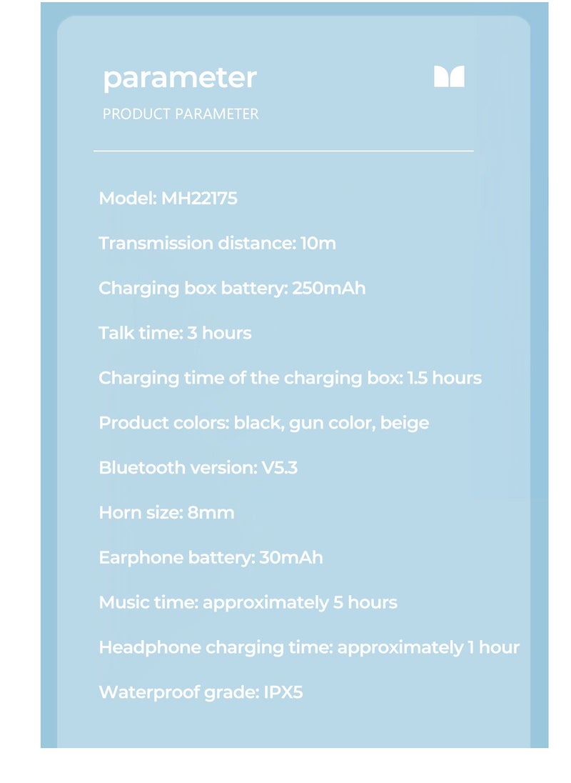 MONSTER Wireless Bluetooth Headset Semi-in-Ear Music Game Headset Bluetooth 5.2 White