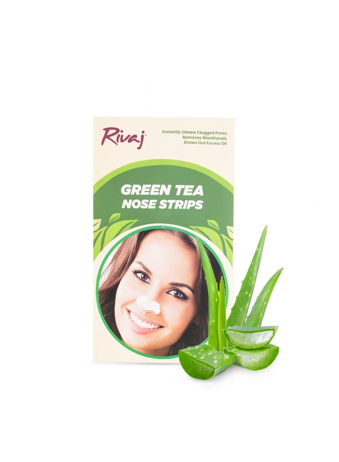 Rivaj UK Rivaj Nose Strip 6-in-1 Green Tea – Nose Care Strips for Men & Women | Oil Control | Refreshing Herbal Formula – 6 Strips - Image 1