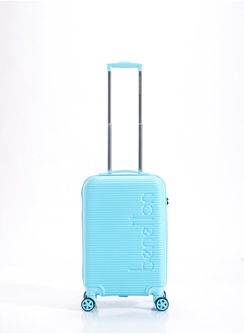 UNITED COLORS OF BENETTON BNTA-204 20Inch- Cabin Size Luggage with TSA Lock| Material- Acrylonitrile Butadiene Styrene| Adjustable Trolley Handle | Smooth Dual Wheels 360degree rotate| Light Blue - Image 1