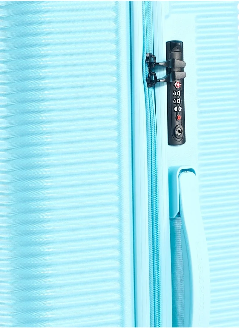 UNITED COLORS OF BENETTON BNTA-204 20Inch- Cabin Size Luggage with TSA Lock| Material- Acrylonitrile Butadiene Styrene| Adjustable Trolley Handle | Smooth Dual Wheels 360degree rotate| Light Blue