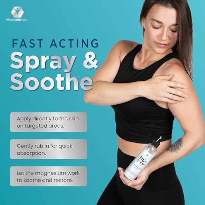 MARS WELLNESS Topical Magnesium Spray for Sleep and Leg Cramps - Made in USA by Mars Wellness - 8 oz - Pure Magnesium Oil, Relaxes and Rejuvenates Muscles - Image 5