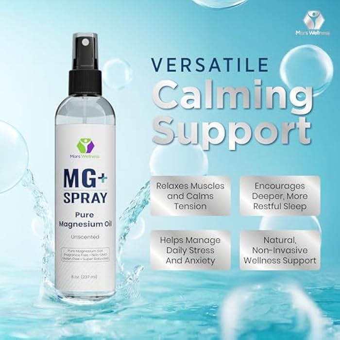 MARS WELLNESS Topical Magnesium Spray for Sleep and Leg Cramps - Made in USA by Mars Wellness - 8 oz - Pure Magnesium Oil, Relaxes and Rejuvenates Muscles - Image 4