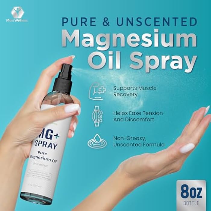 MARS WELLNESS Topical Magnesium Spray for Sleep and Leg Cramps - Made in USA by Mars Wellness - 8 oz - Pure Magnesium Oil, Relaxes and Rejuvenates Muscles - Image 3