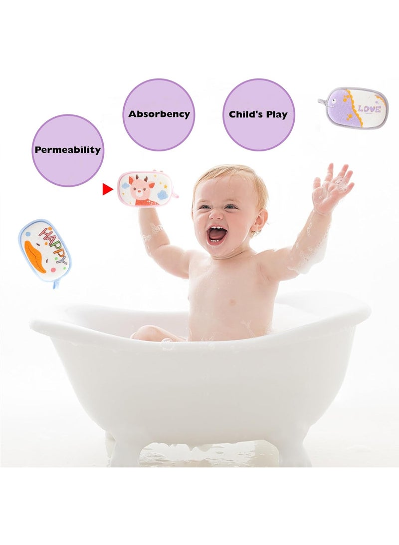 DIOTTI 4 PCS Baby Bath Sponges, Soft & Absorbent Shower Sponge Set for Newborns & Toddlers, Gentle on Delicate Skin - Image 5
