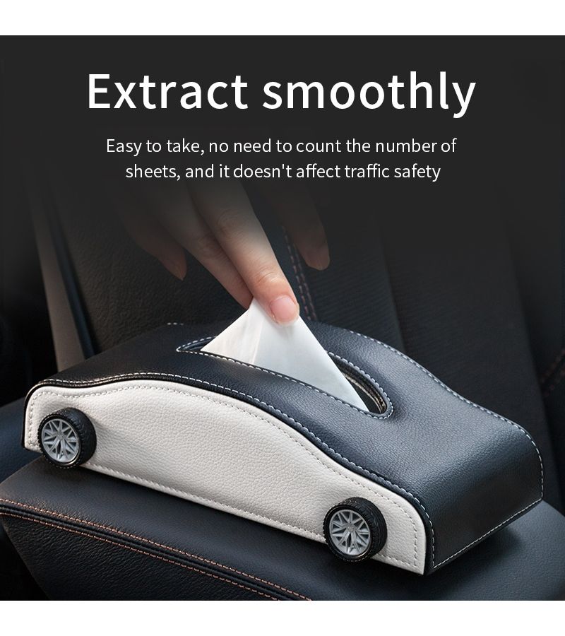 Black Creative Sports Car Armrest Tissue Box For Car Interior High End - Image 4