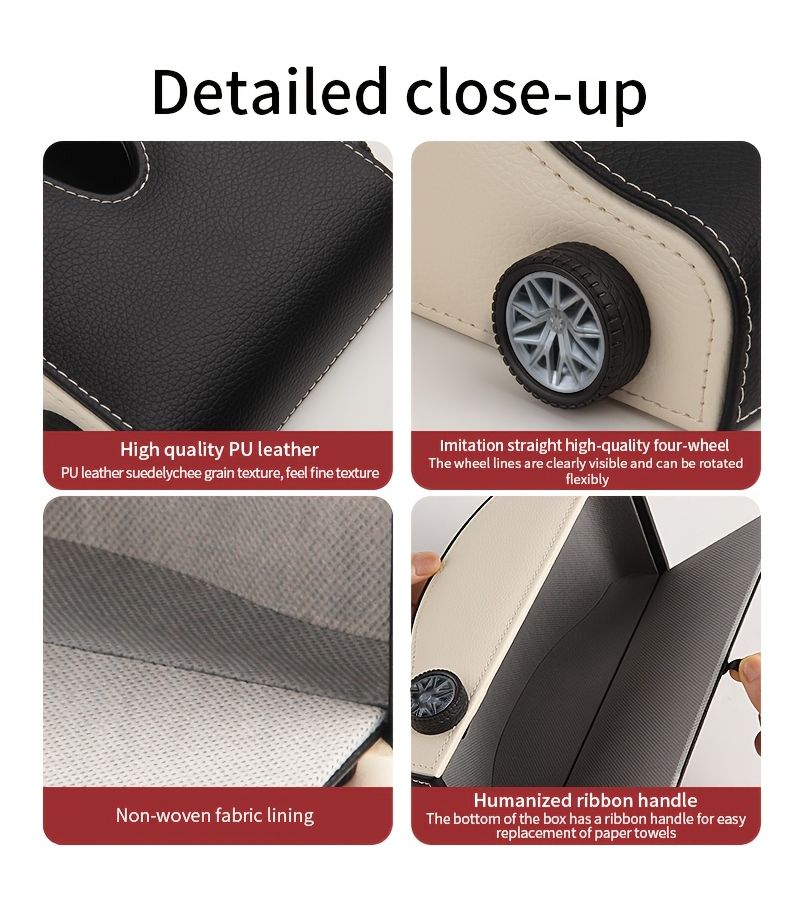 Black Creative Sports Car Armrest Tissue Box For Car Interior High End - Image 3