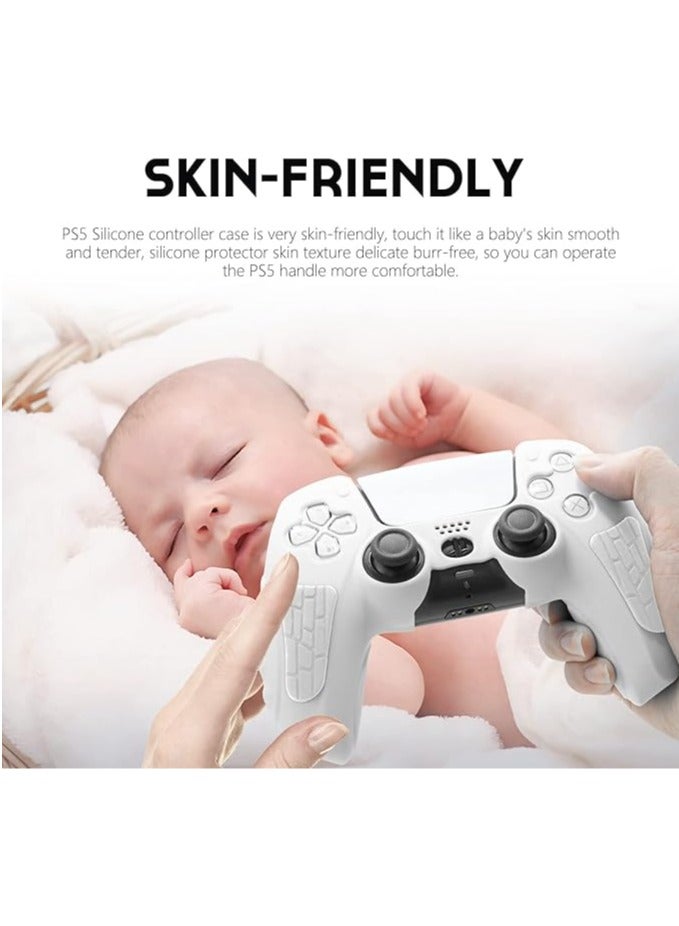 PS5 Drive Silicone Case, PS5 Controller Cover Silicone Case, Anti-Slip and Sweat Resistant Case, PlayStation 5 Driver Accessories, Game Console Accessories (White) - Image 5
