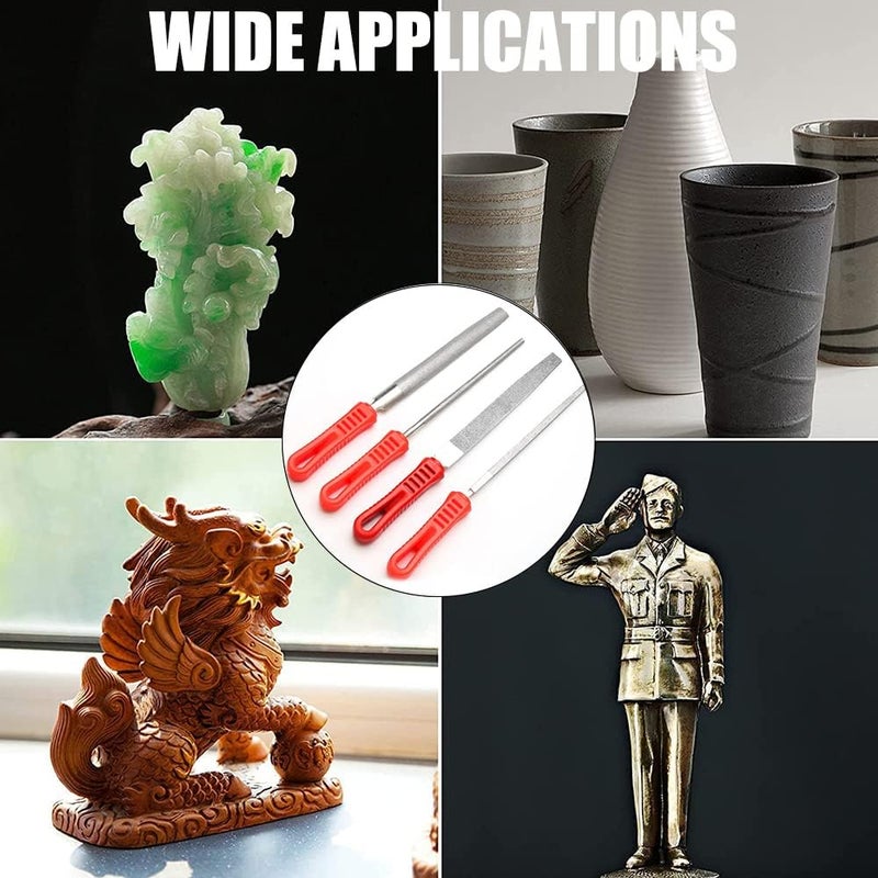 Utoolmart Diamond File 6 Inch Flat File Diamond Coated Plastic Handle Hand Tool for Grinding Polishing 1Pcs - Image 4