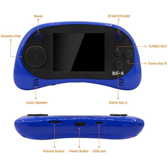 8 BIT 2.5 INCH RS-8 MINI FAMILY VIDEO GAME CONSOLE PORTABLE HANDHELD GAME PLAYERS BUILT-IN 260 CLASSIC GAMES AV TV OUTPUT TETRIS - Image 4