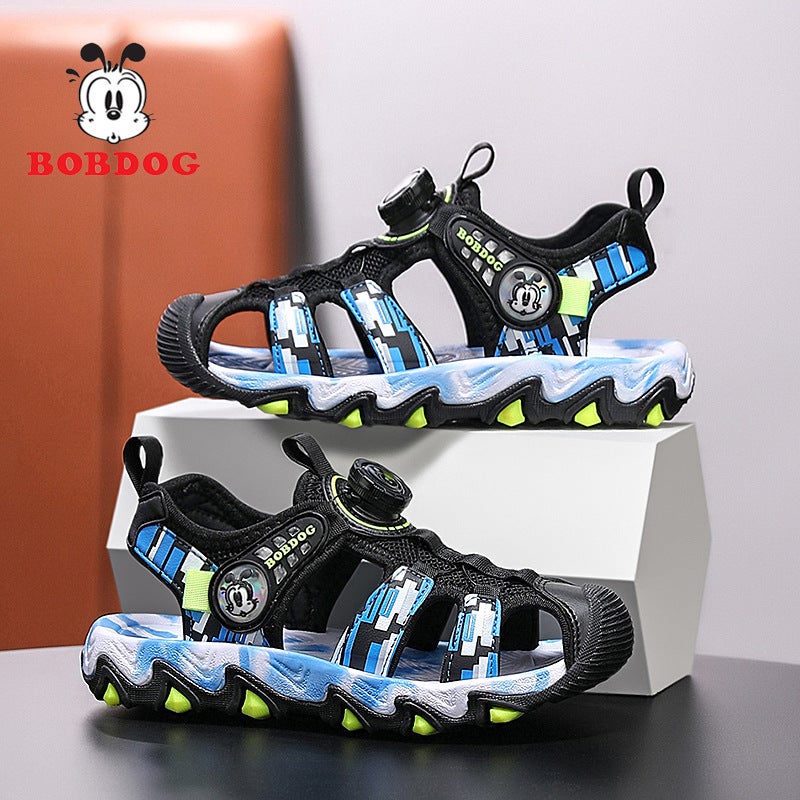 Babu Bean Children'S Shoes Boys Sandals Summer Style Baotou Non-Slip Soft Sole Middle And Big Children'S Boys Children'S Shoes - Image 2