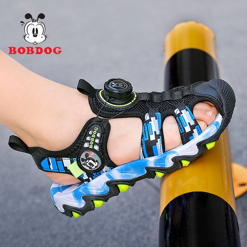Babu Bean Children'S Shoes Boys Sandals Summer Style Baotou Non-Slip Soft Sole Middle And Big Children'S Boys Children'S Shoes - Image 4