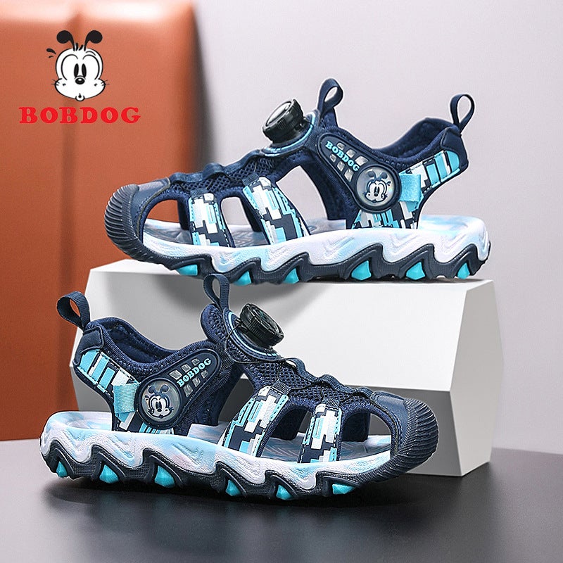 Babu Bean Children'S Shoes Boys Sandals Summer Style Baotou Non-Slip Soft Sole Middle And Big Children'S Boys Children'S Shoes - Image 3
