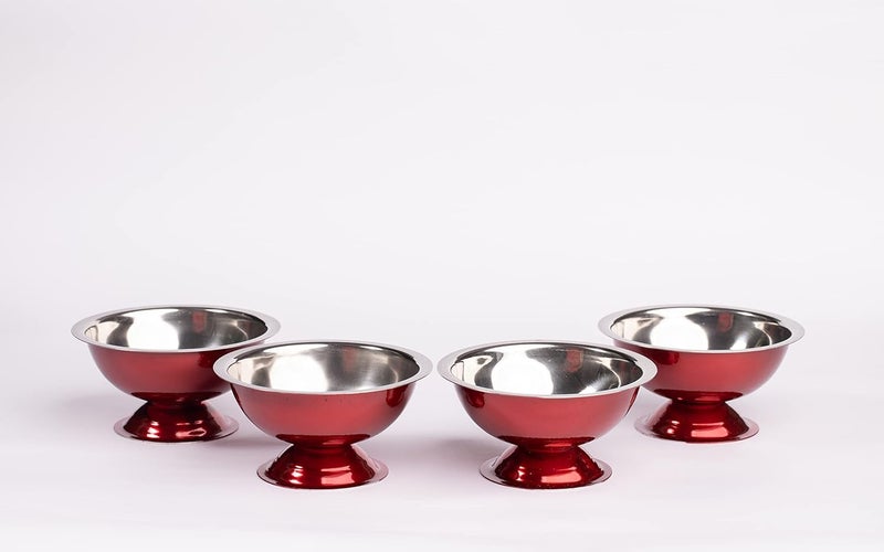 Beautifull and Attractive Ice Cream Cup Set of 4 Red Steel - Image 2