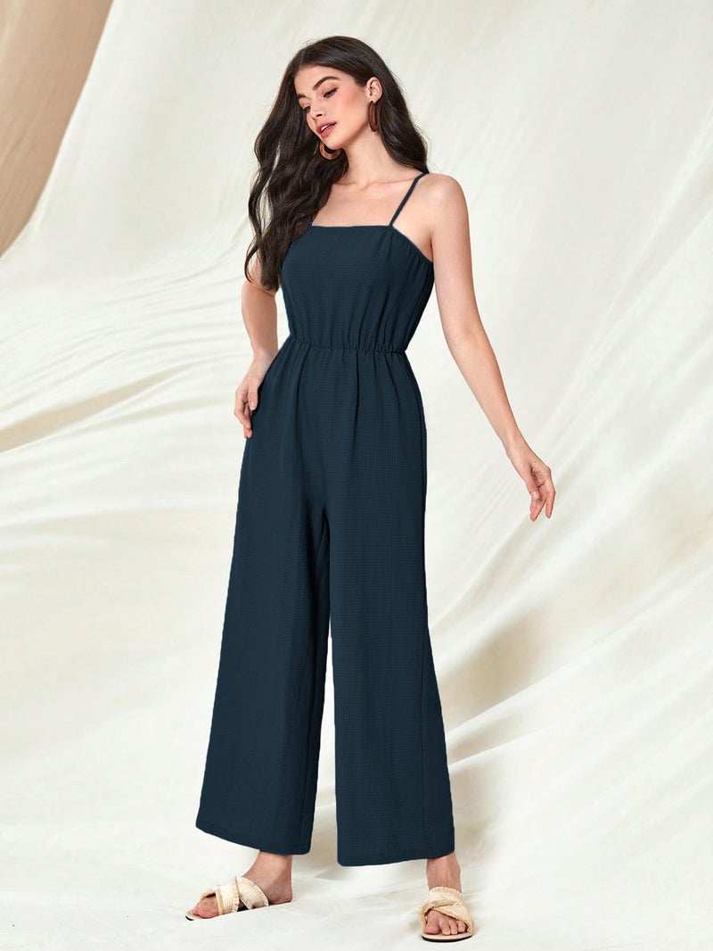 TOPLOT Women's Jumpsuit Co-ord Set | Soft Breathable Feel | Comfortable Fit with Easy Movement | Stylish One-Piece Outfit Design | Perfect for Casual & Travel (Jump-Suit-5225-Teal-XS) - Image 2