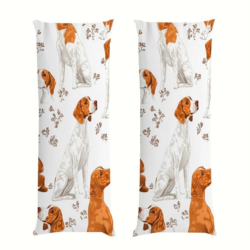 British Bulldog Print Pillow Cover 20x54 Inches Hypoallergenic Polyester Zipper Closure - Image 3
