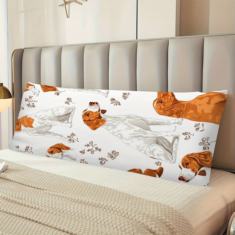 British Bulldog Print Pillow Cover 20x54 Inches Hypoallergenic Polyester Zipper Closure - Image 4